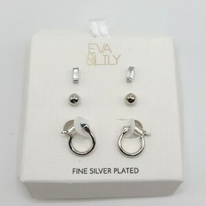 Eva & Lily Silver Stud Set